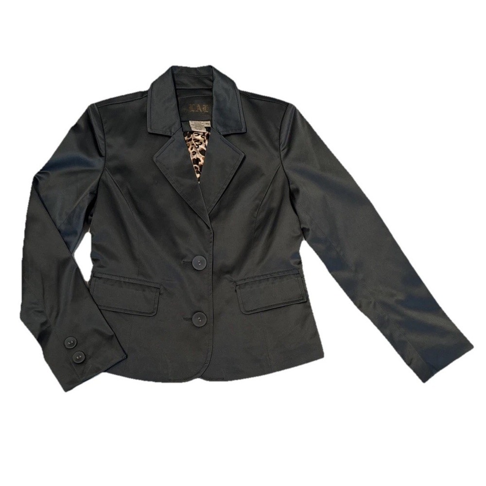 Vtg Live A Little NWT PS Gray Metallic Jacket Women's W/ Pockets Cotton/Spandex